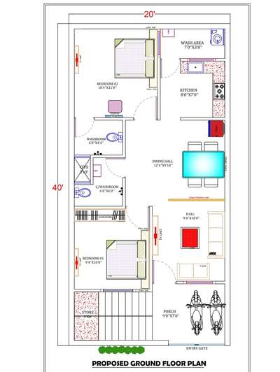 ground floor plan #20×40