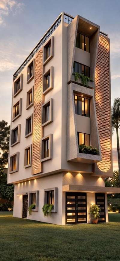 13'-6" x 33'-6" house in Khora Colony Ghaziabad Architecture is not just about walls and windows; it's about creating an experience.
This modern facade features: ✓ Architectural perforated screen
✓ Premium texture paint finish
✓ Warm facade lighting
✓ Contemporary window framing
✓ Minimalist modern aesthetics
 #narrowhouseplan  #modernelevation  #mordernexterior  #facadedesign  #HouseDesigns  #SmallHouse  #frontelvation