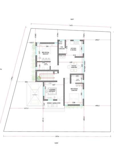 1650sqft floor plan# 4bhk floor plan #East facing plan