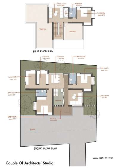 Proposed plan for 3BHK Residence at Guruvayur.