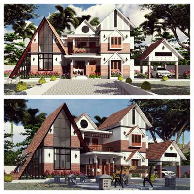 Kerala style modern house 🏡 
 #KeralaStyleHouse  #keralastyle  #moderndesign  #modernhousedesigns  #modernhouse  #modernarchitecturedesign  #kerala_architecture  #Architect  #HouseDesigns  #RoofingDesigns  #RoofingIdeas  #white_colour_house  #white  #cladding,  #RoofingDesigns  #concreatetexture