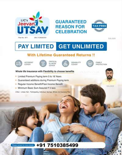 LIC's Blockbuster Plan Jeevan Utsav Launching Today (29-11-2023)

Mobile : 7510385499
Email : info@homeloanadvisor.in
Website : www.homeloanadvisor.in