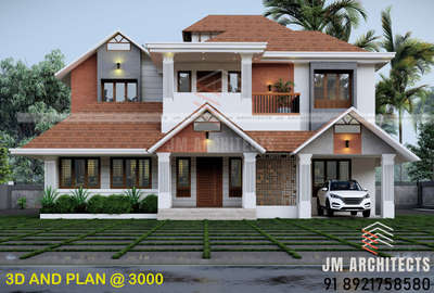 #3d #3Dfloorplans #exterior3D #exteriorelevation #ElevationDesign #KeralaStyleHouse