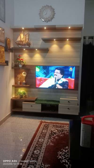 tv unit plywood & mica finish