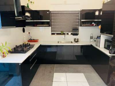 #modern kitchen #black and white kitchen interior #kitchen dado and slab nano white