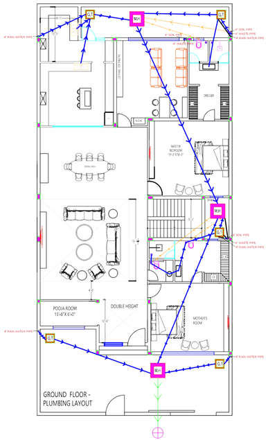 # 2D Floor Plan # Plumbing Layout Plan #