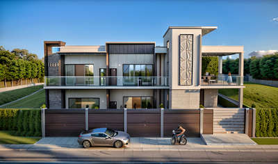4BHK House Plan Modern design Front elevation design