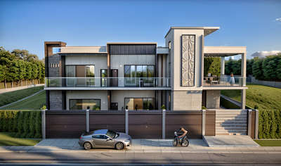 4BHK House Plan Modern design Front elevation design