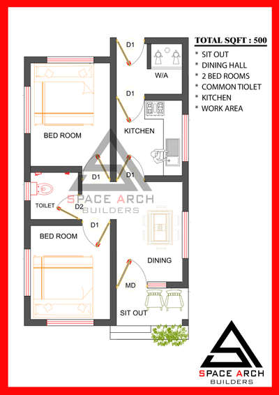 only 500 sqft  #SmallHouse  #Small #smallhome #smallhousedesign #SmallHomePlans