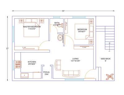 33'X21' House plan