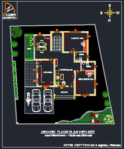 Residential Building Plan #NorthFacingPlan #4BHKPlans #KeralaStyleHouse