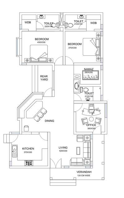 1500 sqft floor plan  #autocaddrawing