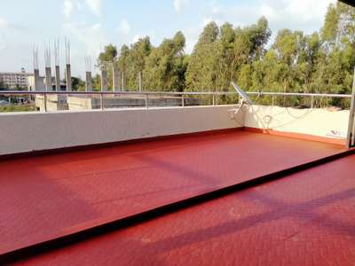 #open terrace 
waterproofing #Acarylic
white & terracotta#
site at Bangalore #-