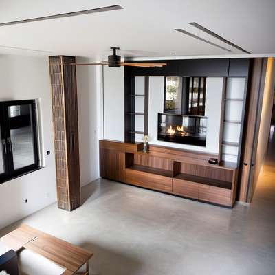 Living Hall Modern design With TV Unit