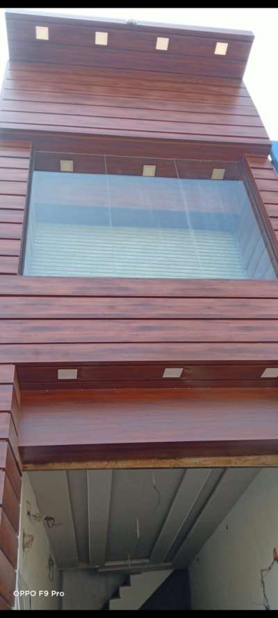 building exterior acp wooden shade v group modification