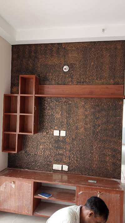 texture work  in
TV Unit....