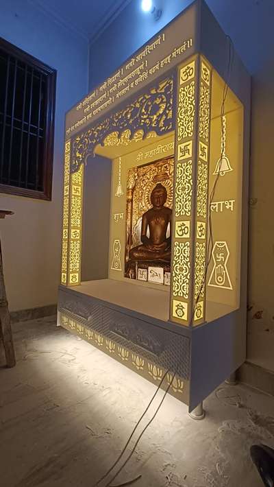 Mahaveer Jain Home Mandir Gorgeous design Designo Temple Store  # mandir  #InteriorDesigner