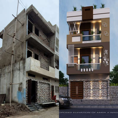 #Siterenovation
Converting the existing site into modern elevation 
,taking its shape ....
Client-Maya Nagraj 
Location - Rajgarh