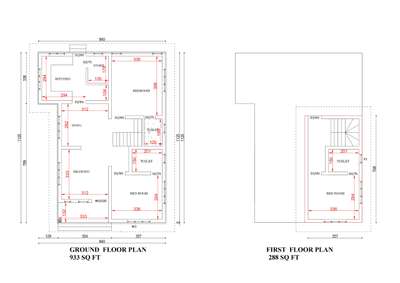 groundfloor- 933sqft
firstfloor - 288sqft
total- 1221sqft
3bhk
 #3BHK #FloorPlans