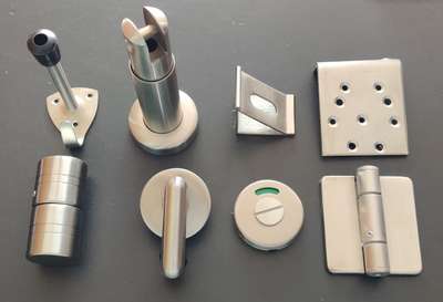 *HPL toilet Cubicle accessories *
 HPL Toilet cubicle partion hardwares are available in stainless steel and Nylon.