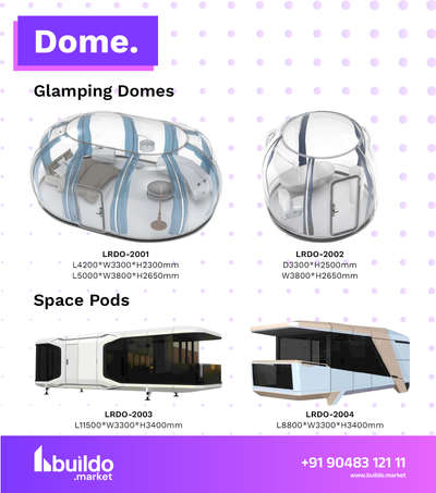 Contact Buildo.market for inquiries and more!
Available 24/7 : +917594000049
 #glamping #dome #domehouses #HomeDecor #architecturedesigns #exteriors #Architectural&Interior #KeralaStyleHouse #keralahomestyle #homeinspo #homedesignkerala