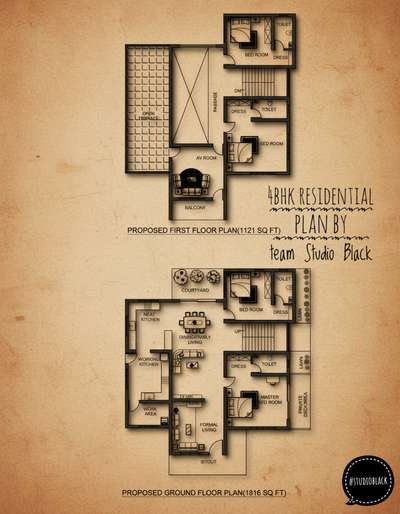 "Proposed 2937 4bhk residence @ Mangad, Kollam by team Studio Black.." #keralahomedesignz #keralahomeplans #FloorPlans #4bhk #4BHKHouse #4bhk