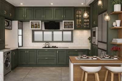 "Modern British Kitchen"

#InteriorDesigner #KitchenIdeas #ModularKitchen #KitchenInterior #moderndesign #sagegreenstyle #keralastyle #palakad