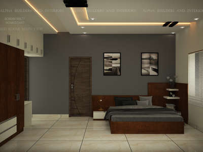 simply bedroom (3view) 
small tv unit 
simple ceiling
wardrobe and loft
bed cot and side table
contact:8943472071