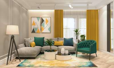 Go for this green and yellow palette with large artwork and rug in a combination of both the colours, opt for a statement forest green chair and a gray sofa teamed with yellow and green solid cushions. Choose a yellow solid curtain. Go for white track lights to focus on areas on interest and to create an interesting mood in the room.
#interior #decor #ideas #home #interiordesign #indian #colourful #decorshopping