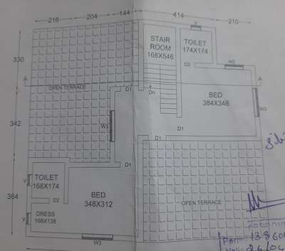 stair റൂമും right side il ഉള്ള 384×348 ബെഡ്‌റൂം, ബാത്രൂം ഇത് മാത്രം എടുക്കുന്നു എങ്കിൽ അത് എത്ര sq feet വരും