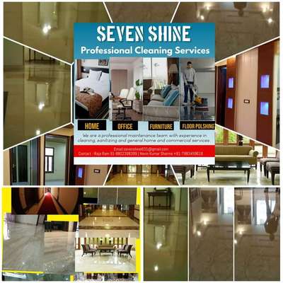 Seven shine professional Dimand polishing Services
Email id: - seven shine631@gmail.com
Sub - Dimand polishing
Dear Sir/Ma'am
Greetings from Seven shine  professional  cleaning Services!!
Seven shine professional cleaning Services is a management company with an aim of providing best in class facility's service
We are a True Value Hospitality Company, where we create value both for the Owner for his assets and the customers. Delivering high-quality personalized solution-based services to owners, and leveraging the individual character of the independent hotels hospital, company, we create an unmatched guest experience, 
We offer our services in:-
• Diamond polishing
• Granite polishing
• Stone grinder
• Carpets shampoo
• Glass cleaning
• Facade cleaning
• New project Special cleaning
• All cleaning like Hotel, hospital, hostel
Location : Delhi Ncr , as Delhi,Noida,gurugram,ghaziabad !

Best Regards
Rajaram 
Phone: 91-8802398399
Email id: - seven shine631@gmail.com
#hospitality #hotels