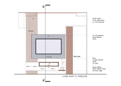 #2d_plan_layout_with_interior  #Architectural&Interior #tvunitinterior