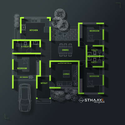 Beautiful Single floor 3BHK Kerala Home Plan 🏡 |Area : 1238 sq.ft |
Ground Floor 
● Sitout 
● Living 
● Foyer 
● Dining 
● 1Master Bedroom attached 
● 2nd Bedroom attached
● 3rd Bedroom 
● Kitchen 
● Patio 
● C-Toilet [In-door]
.
.

#sthaayi_design_lab #sthaayi
#floorplan | #architecture | #architecturaldesign | #housedesign | #construction | #newconstruction | #realestate #kerala #budgethome #keralahomes