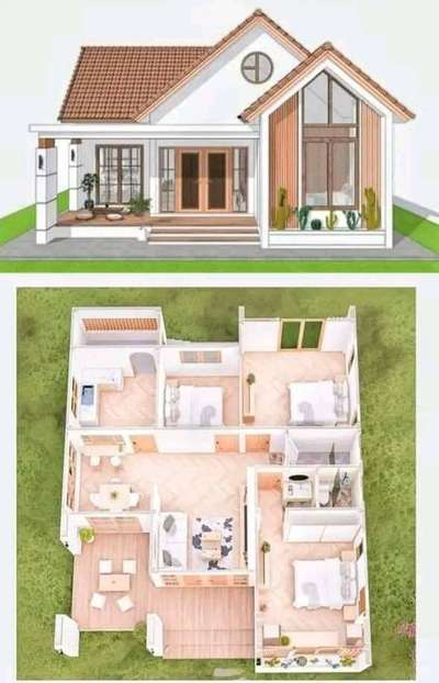2BHK plan in simple house design
 #2bhk #modernhome #cutehomedesigns #ContemporaryDesigns