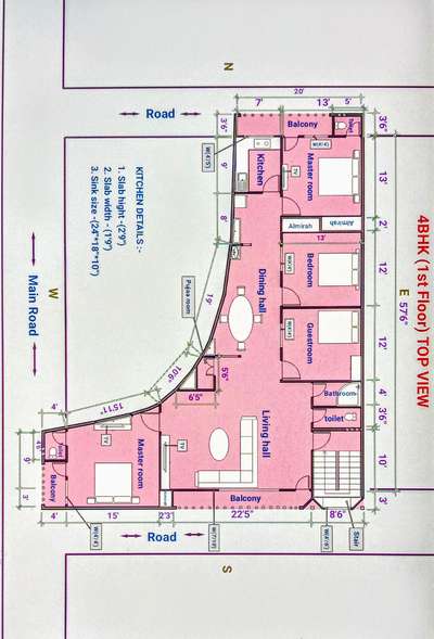 2D curve Plan on national highway.