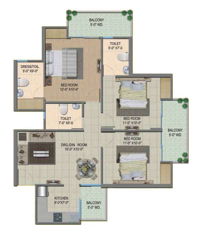 want compleat enterior for 3 bhk