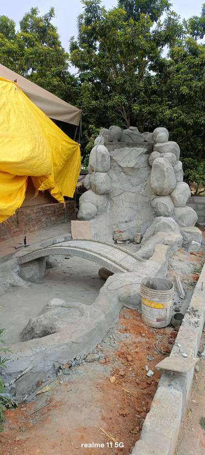 # @ ബാംഗ്ലൂർ സൈറ്റ്...water fountain and koipond.... work in progress.. 🥰🙏