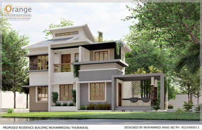 proposed residence 2bhk @ thurakkal manjeri  # orange Builders&Designers #merado  #Mattresses  #Mason  #MixedRoofHouse  # #Malappuram