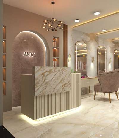 Glimpse of my recent saloon project # Elegant design # By Akanksha Interior # Please contact us for interior design services.