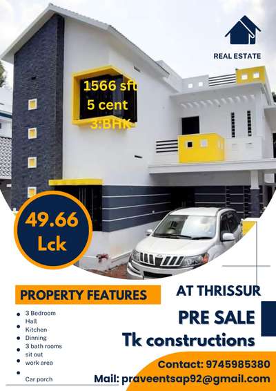 1500 sqft 3BHK.....
കൊള്ളാമോ ഫ്രണ്ട്‌സ് ♻️....
 #koloapp #semi_contemporary_home_design #Thrissur #selling