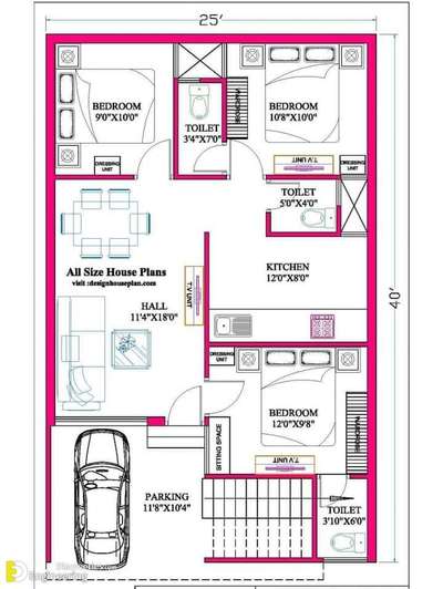 38x32 corner home Design naksha, South West