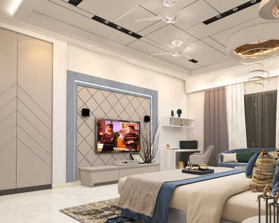 A relaxing master bedroom design which comforts your soul. Follow me on Instagram @shaiiry_interio