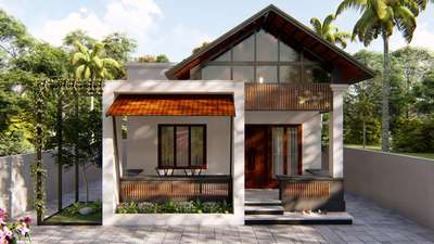 Proposed residence at Trivandrum #TraditionalHouse #courtyardhouse #KeralaStyleHouse #LandscapeIdeas #SlopingRoofHouse #jaliwork