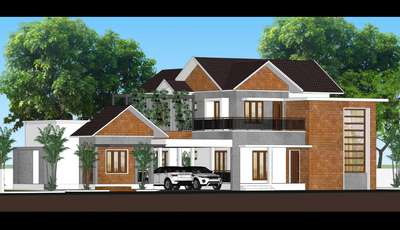 New design# Exterior view # Natural stone cladding