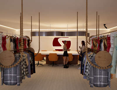 clothing store render and interior design  #InteriorDesigner #rendering #architecturedesigns