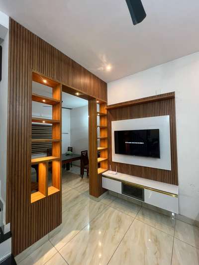 hall partician& simple tv unit luver with aluminium, pvc sheet #👉🏻