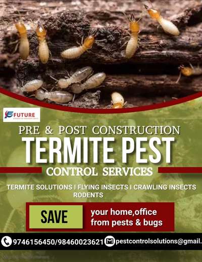 നമ്മൾ വീട് പണിയുമ്പോൾ ശ്രദ്ധിക്കേണ്ട ഒരു കാര്യമാണ് Anti termite treatment. (ചിതൽ വരാതെ ഇരിക്കാനുള്ള ട്രീറ്റ്മെന്റ് ) TERMITE ട്രീറ്റ്മെന്റ് രണ്ടു തരം ആണ് ഉള്ളത് PRE ATT & POST ATT.PRE ATT (ATT - ANTI TERMITE TREATMENT)എന്നത് വീട്ടിൽ തറ ഇടുന്നതിനു മുൻപ് ചെയ്യുന്ന ട്രീറ്റ്മെന്റ് ആണ്. POST ATT എന്ന് വച്ചാൽ തറ ഇട്ടതിനു ശേഷം ചെയ്യുന്ന ട്രീറ്റ്മെന്റും.

നമ്മൾ ഇത് വീടുകളിൽ ചെയ്യുന്നത് കൊണ്ട് ഉദ്ദേശിക്കുന്നത് ചിതലിനു കടക്കാനാകാത്ത രീതിയിൽ ഒരു രാസഘടന മാറ്റം ഉണ്ടാക്കി വീടിനെ സംരക്ഷിക്കുക എന്നതാണ്. അത് കൂടാതെ നിലവിൽ ഉള്ള ചിതലിൽ നിന്നും വീടിനെ സംരക്ഷിക്കുക എന്നതും കൂടെ ആണ്.
ഇതിന്റെ ആവശ്യക്ത അത്രത്തോളം തന്നെ പ്രാധാന്യം അർഹിക്കുന്നതാണ്. ഒരു തവണ ചെയ്യുന്നതിലൂടെ പരമാവധി 10 വർഷം ആണ്  FUTURE PEST CONTROL "ഗ്യാരണ്ടി ഉപഭോക്താക്കൾക്ക് നൽക്കുന്നത് ( പേപ്പർ ആയിട്ട് )
 അത് കഴിഞ്ഞു വീണ്ടും ആവശ്യം ഉണ്ടെങ്കിൽ ATT ചെയ്തു വീണ്ടും കെട്ടിടത്തെ സംരക്ഷിക്കാം.ഇത് വരെയായി ഒരു റീ വർക്കിനും ഇടം കൊടുക്കാതെ ആത്മാർഥമായി മാക്സിമം എഫർട്ട് എടുത്താണ് ഓരോ വർക്കും പൂർത്തിയാക്കുന്നത്.ഓരോ കസ്റ്റമമ്മേഴ്‌സും ഞങ്ങൾക്ക് തന്ന വിശ്വാസമാണ്