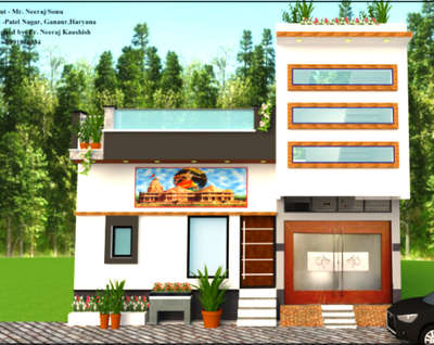 Latest 3D Front Elevation Design with Ram Mandir Scenery Tile 
 #rammandir  #Ram #simpleelevation #latestdesign #SingleFloorHouse  #groundfloor