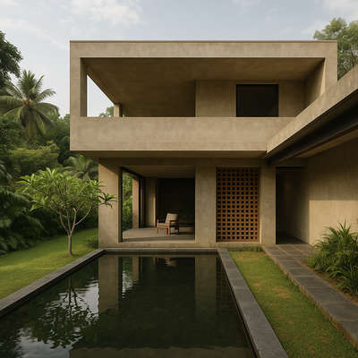 modern minimal 
#kerala #residence #minimal #courtyard #swimmingpool