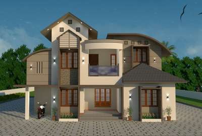 #3d #renderingdesign #exteriordesigns #ElevationDesign #elevation_ #HouseDesigns #KeralaStyleHouse